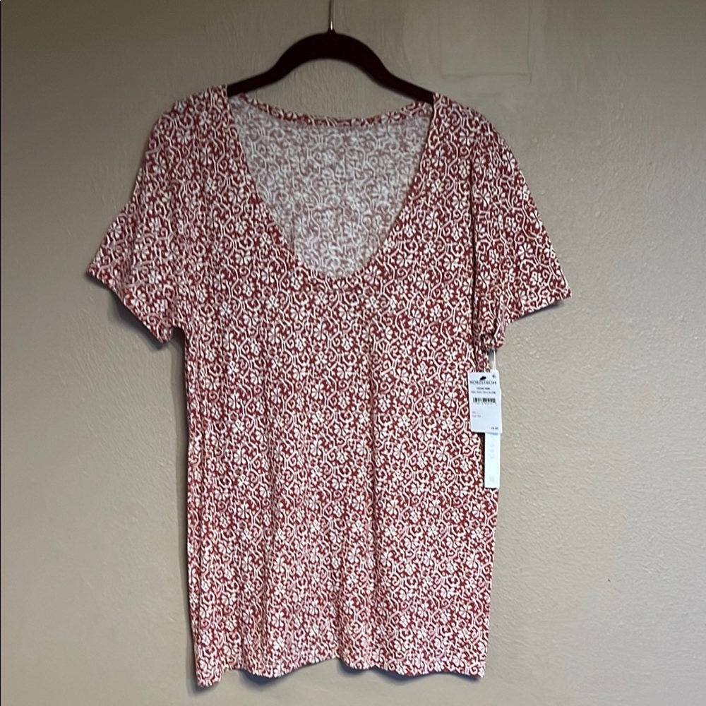 Caslon Rust- Ivory Short Sleeve Relaxed T-Shirt